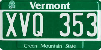 VT license plate XVQ353
