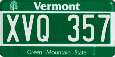 VT license plate XVQ357