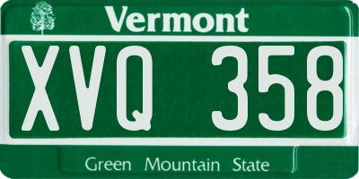 VT license plate XVQ358