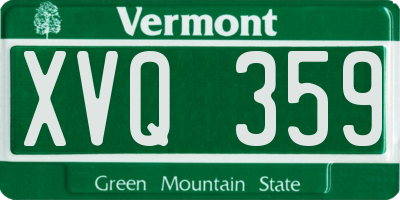 VT license plate XVQ359