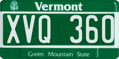 VT license plate XVQ360