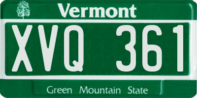 VT license plate XVQ361