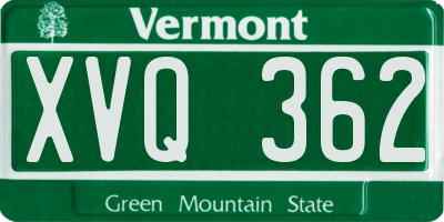 VT license plate XVQ362