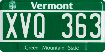 VT license plate XVQ363