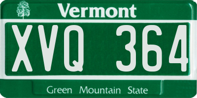 VT license plate XVQ364