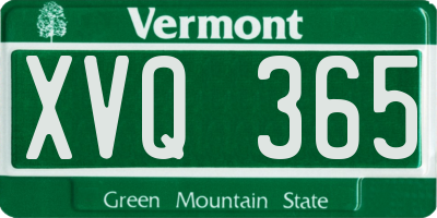 VT license plate XVQ365