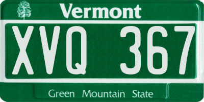 VT license plate XVQ367