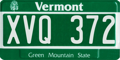 VT license plate XVQ372