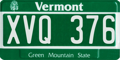 VT license plate XVQ376