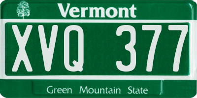 VT license plate XVQ377