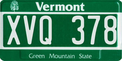VT license plate XVQ378