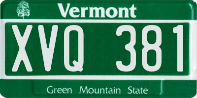 VT license plate XVQ381
