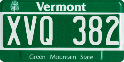 VT license plate XVQ382