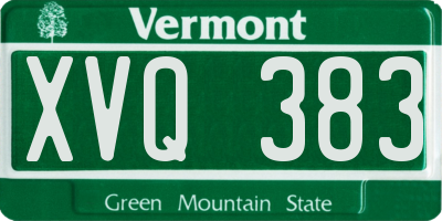 VT license plate XVQ383