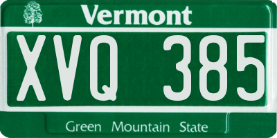 VT license plate XVQ385
