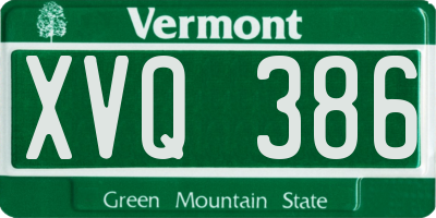 VT license plate XVQ386