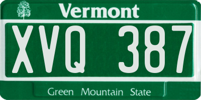 VT license plate XVQ387