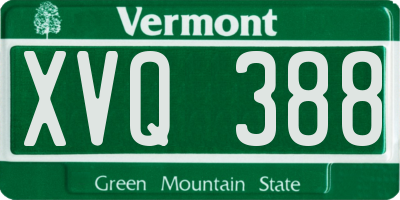 VT license plate XVQ388