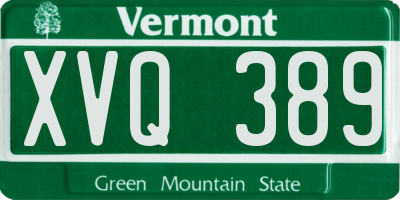 VT license plate XVQ389