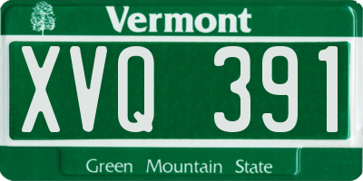 VT license plate XVQ391