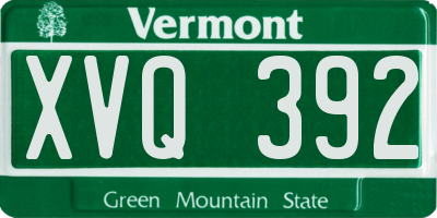 VT license plate XVQ392