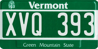 VT license plate XVQ393