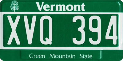 VT license plate XVQ394