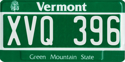 VT license plate XVQ396