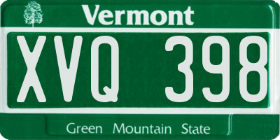 VT license plate XVQ398