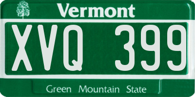 VT license plate XVQ399