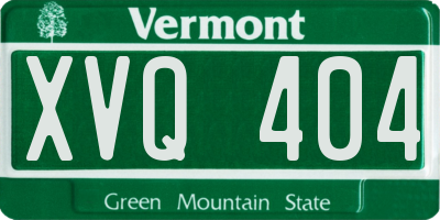 VT license plate XVQ404