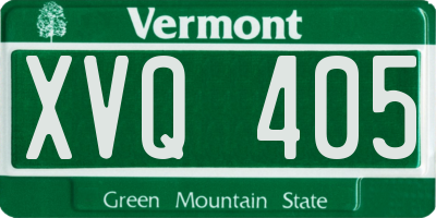 VT license plate XVQ405