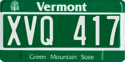 VT license plate XVQ417