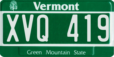 VT license plate XVQ419