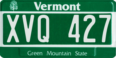 VT license plate XVQ427