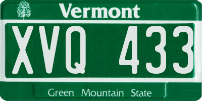 VT license plate XVQ433