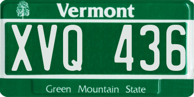 VT license plate XVQ436