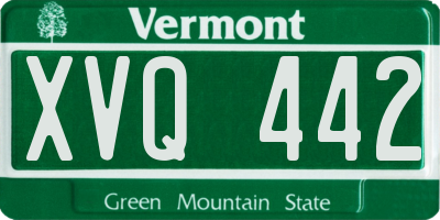 VT license plate XVQ442