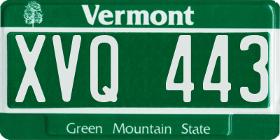 VT license plate XVQ443