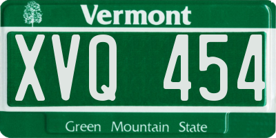 VT license plate XVQ454