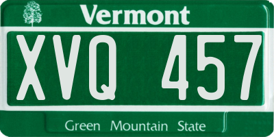 VT license plate XVQ457