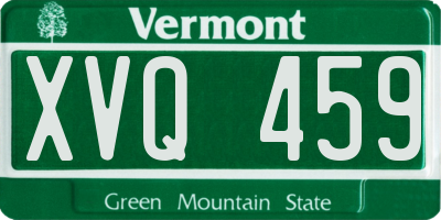 VT license plate XVQ459