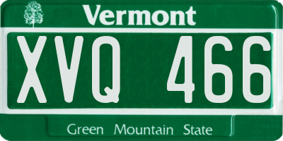 VT license plate XVQ466