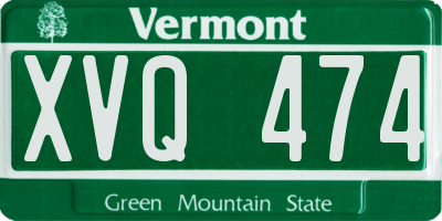 VT license plate XVQ474
