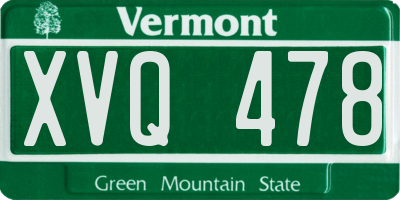 VT license plate XVQ478