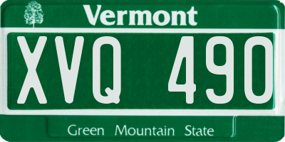 VT license plate XVQ490