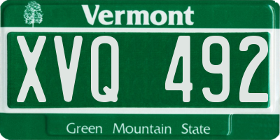 VT license plate XVQ492