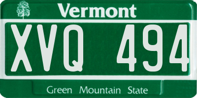 VT license plate XVQ494