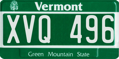 VT license plate XVQ496