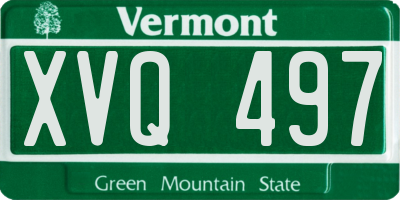 VT license plate XVQ497